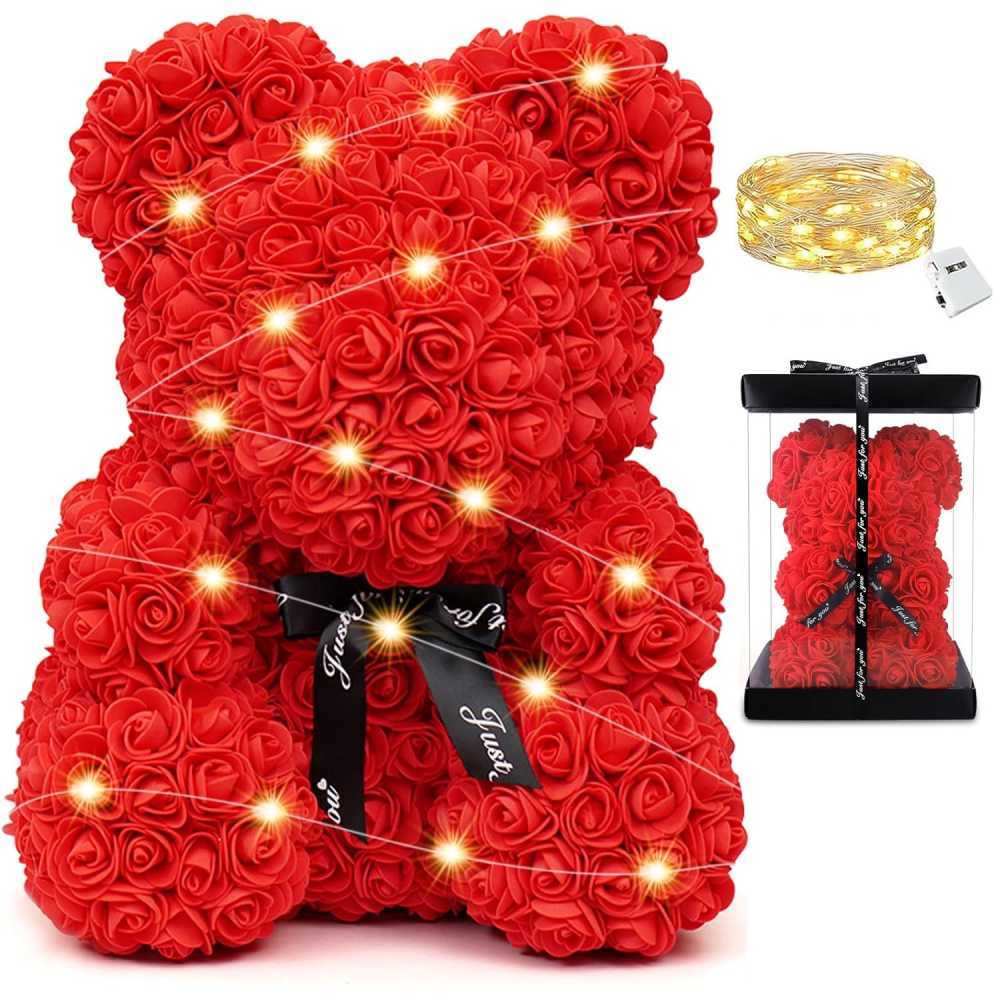 Oso de Rosas Gomaeva con Luz 40cm