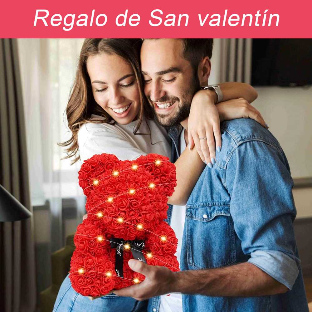 Oso de Rosas Gomaeva con Luz 40cm