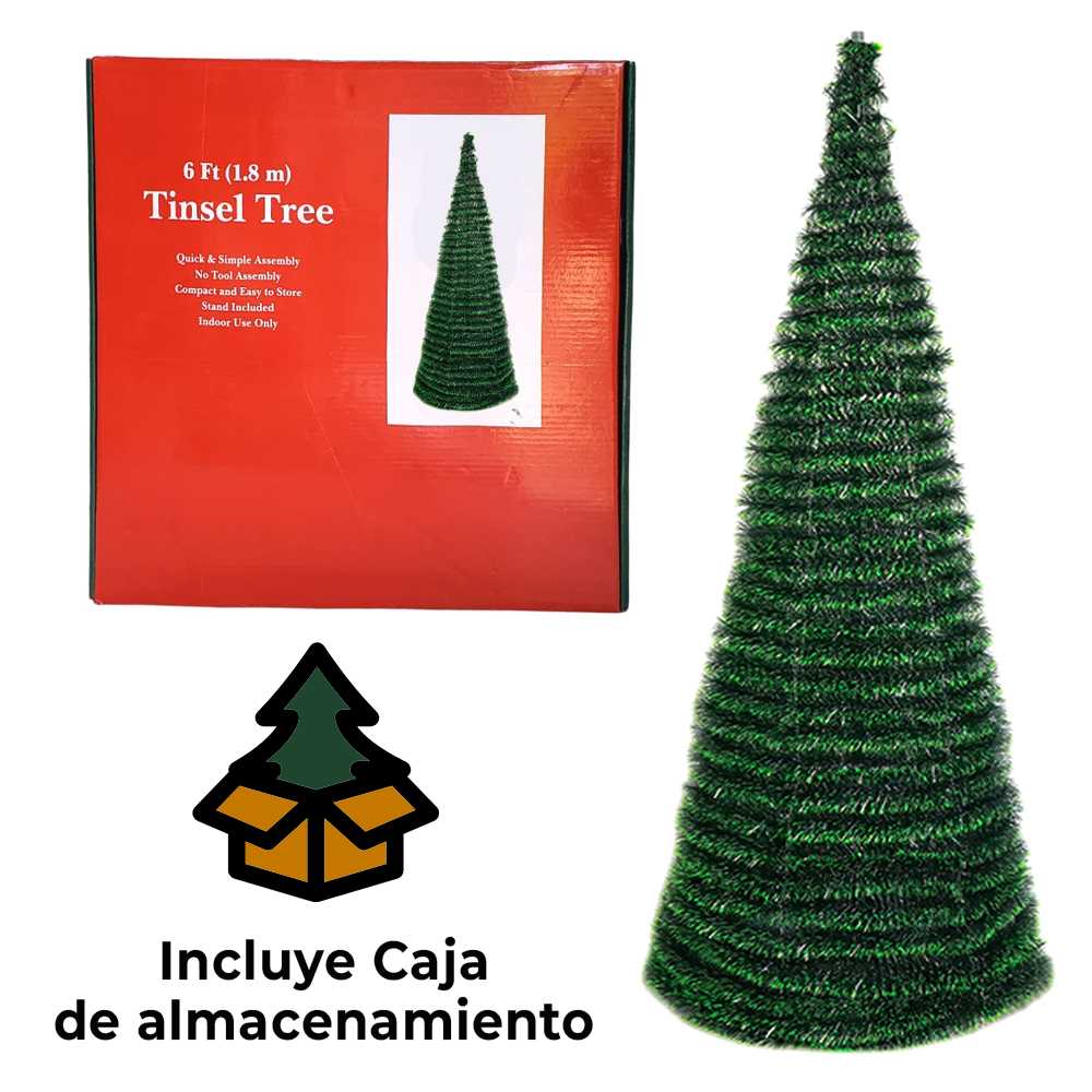Árbol de Navidad Plegable 150CM Alto 35CM Diámetro