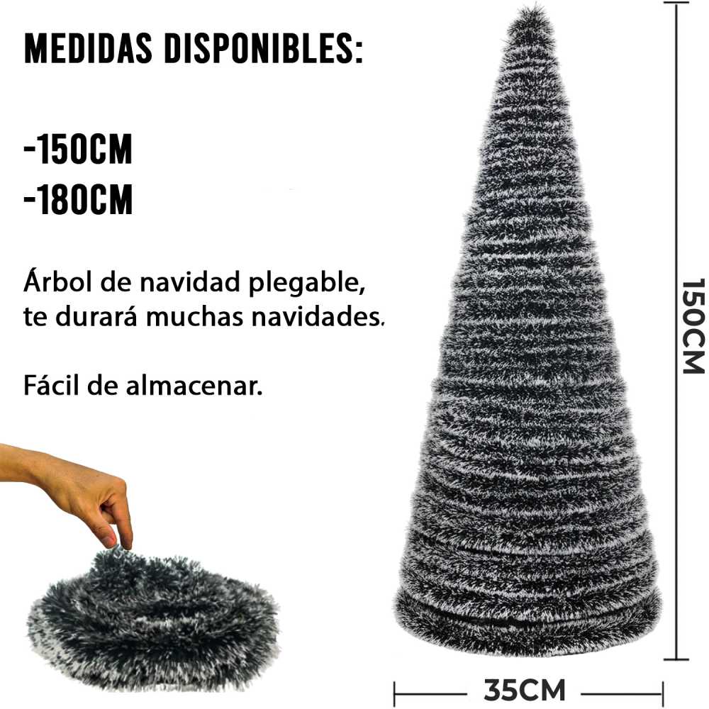 Árbol de Navidad Plegable 180CM Alto 40CM Diámetro