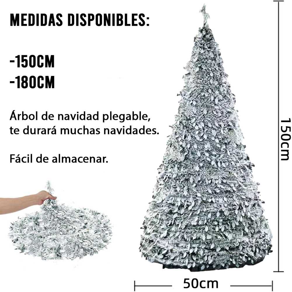 Árbol de Navidad Plegable 180CM Alto 60CM Diámetro